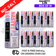Shop Mineral Water - NastyLiq Nic Salt Box Of 10 - UK Vape World