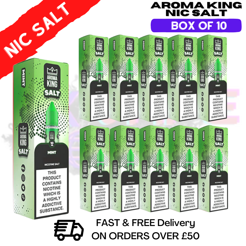 Shop Mint Aroma King Pack / Box Of 10 Nic Salts - UK Vape World
