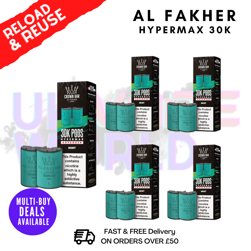 Mint AL Fakher 30K Box Of 5 Replacement Pods - ukvapeworld