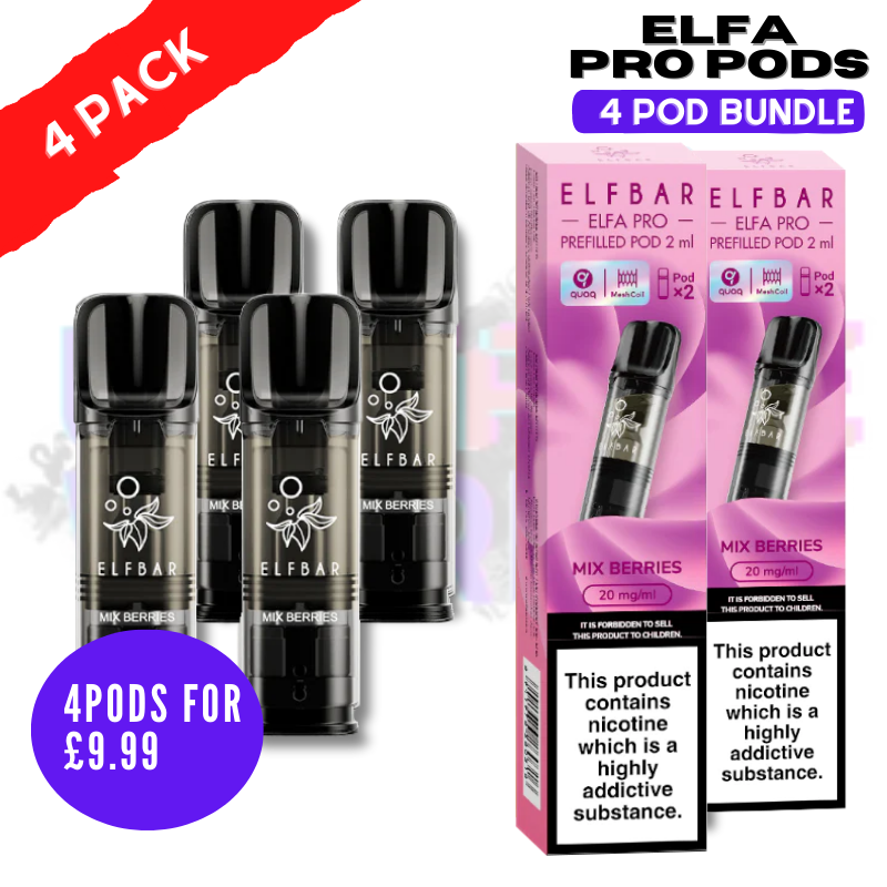 Shop Mix Berries ELFA Pro Pods - Pack Of 4 PODS - UK Vape World