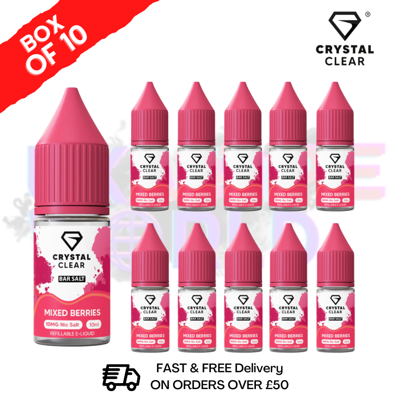 Mixed Berries Crystal Clear Nic Salt Box Of 10 - Only £17.99 - ukvapeworld