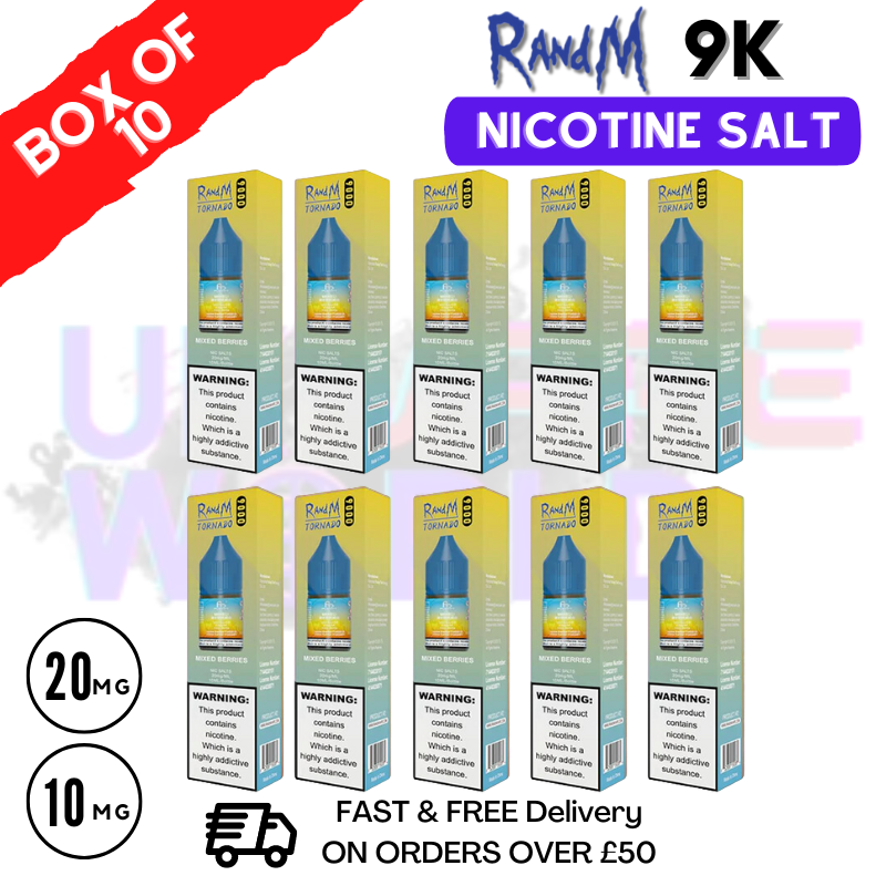 Mixed Berries RandM 9000 Tornado Nic Salt Pack / Box of 10 - £16.99