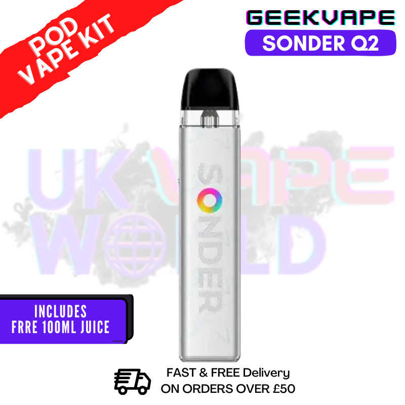 Shop Moonlight Silver GeekVape Sonder Q2 Pod Vape Kit - UK Vape World
