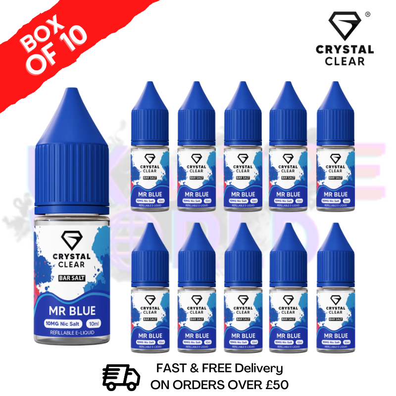 Mr Blue Crystal Clear Nic Salt Box Of 10 - Only £17.99 - ukvapeworld
