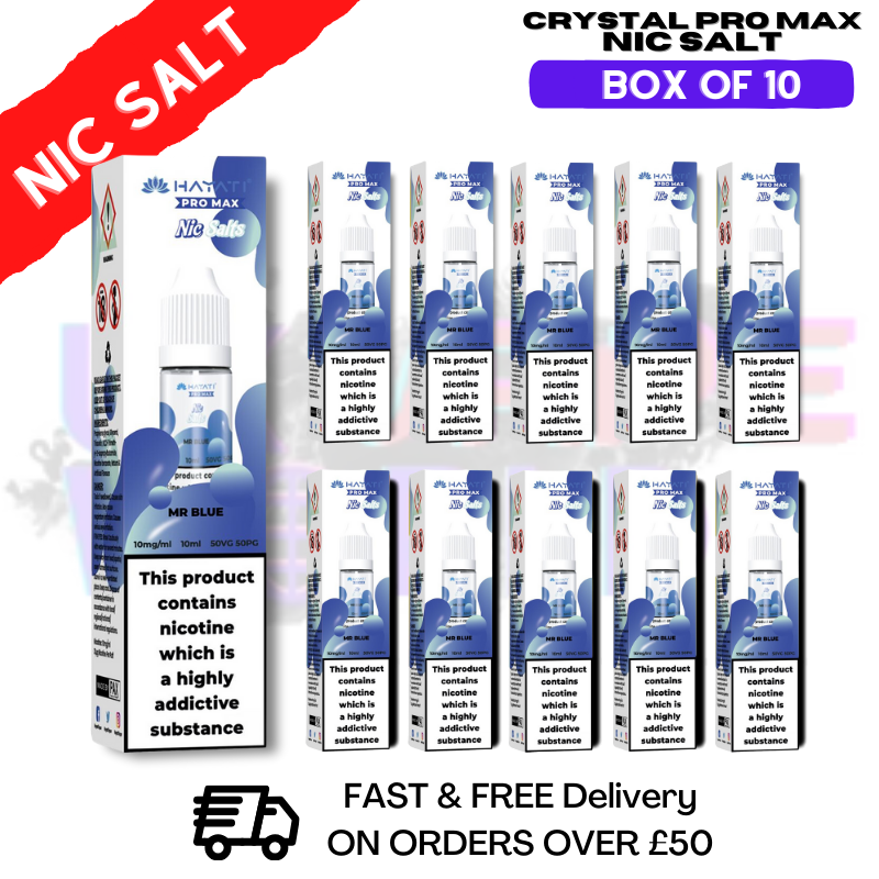 Shop Mr Blue Hayati Crystal Pro Max Box Of 10 Nic Salts - UK Vape World