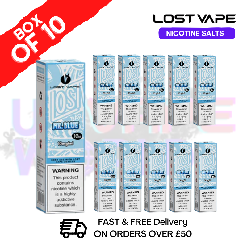 Shop Mr Blue Lost Vape Nic Salt Box Of 10 - £17.99 - UK Vape World
