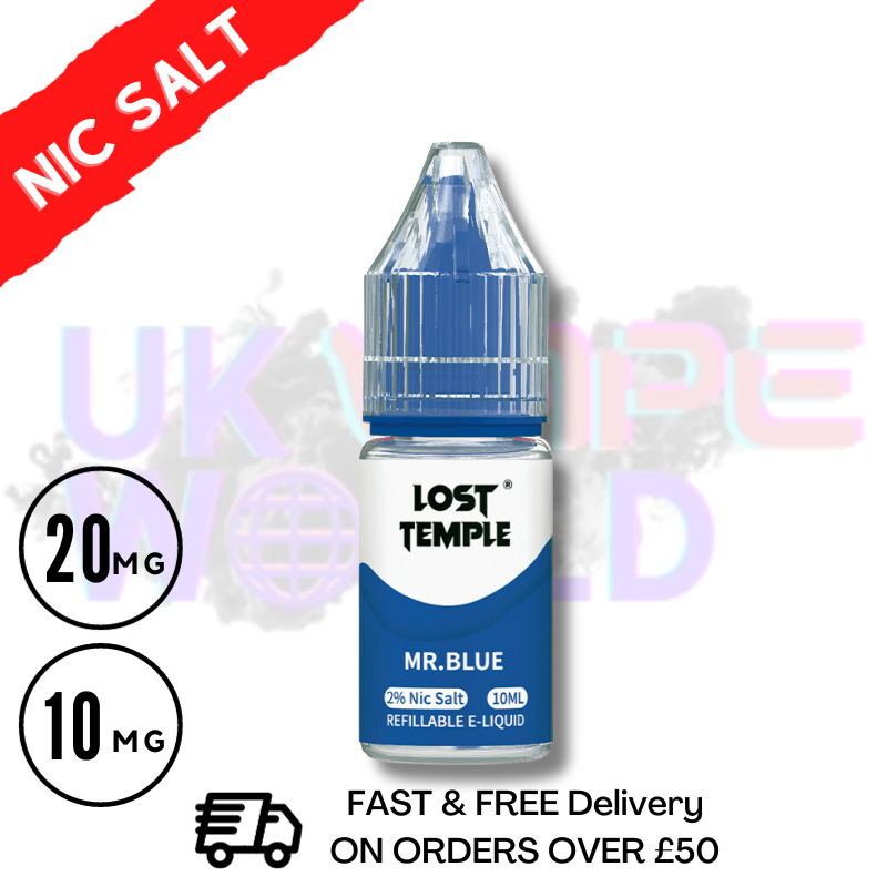 Shop Mr Blue LOST TEMPLE 10ML Nicotine Salt eLiquid - UK Vape World