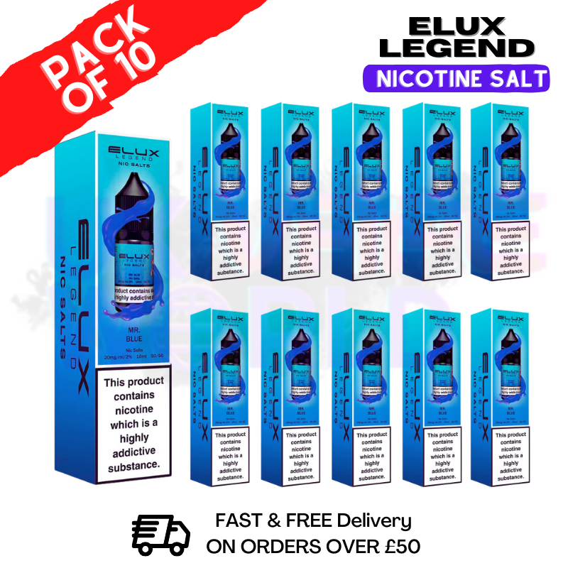 Mr Blue Elux Legend Nic Salt BOX OF 10 - UK Vape World