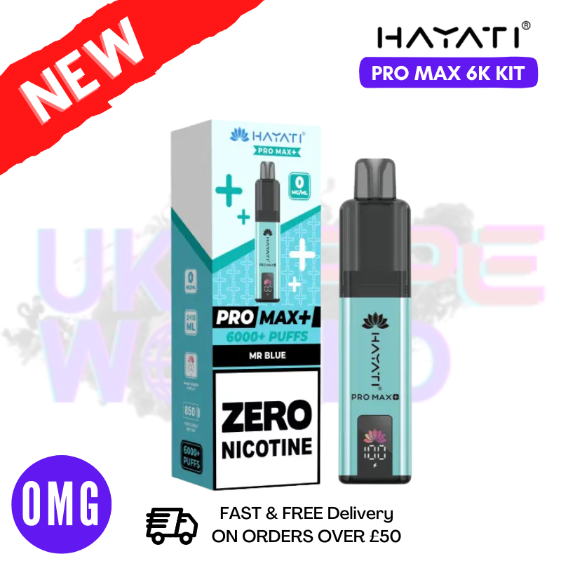 Mr Blue Hayati Pro Max Plus 6000 Kit Zero Nicotine - 2 FOR £15 - UK Vapeworld