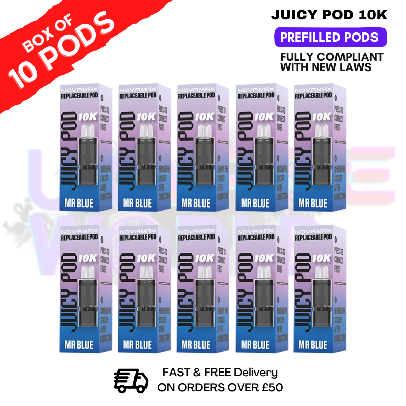 Mr Blue Juicy Pod 10K Prefilled Pods Box Of 10