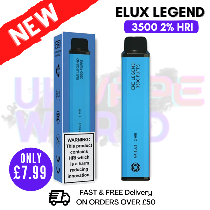 Shop Elux Legend 3500 Puff Mr Blue 2% HRI - UK Vape World