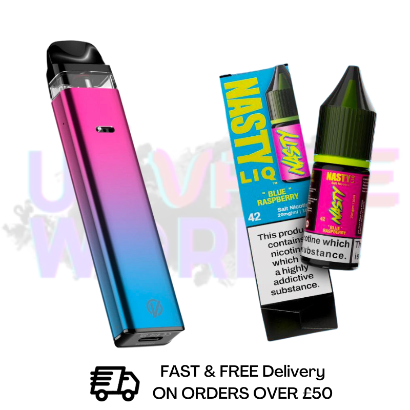 Which Pod Vape Kit is Best For This Nasty Nic SALT? Although Nicotine Salt eliquids can generally be used with any pod vape kit type, the following kit is the best FIT for this eliquid. You could say they are made for each other!  Xros 3 Kit by Vaporesso - UK Vape World
