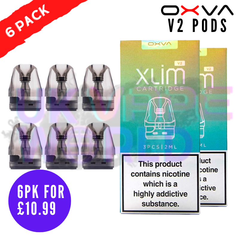 Oxva Xlim V2 Replacement Pod Cartridges (2 x Pack Of 3) are compatible with the Xlim Pod Vape Kit - UK Vape World