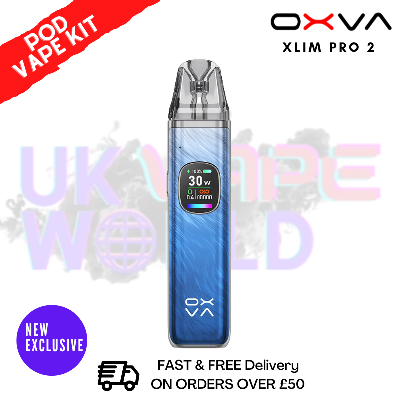 Ocean Blue Oxva Xlim Pro 2 Pod Kit + Free 100ML Liquid
