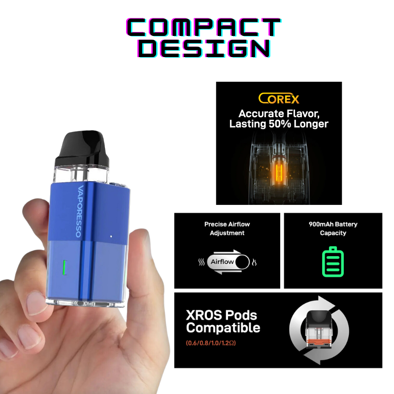 Ocean Blue Xros Cube Refillable Pod Kit + 5 BOTTLES FREE LIQUID Ocean Blue Xros Cube Refillable Pod Kit + 5 BOTTLES FREE LIQUID