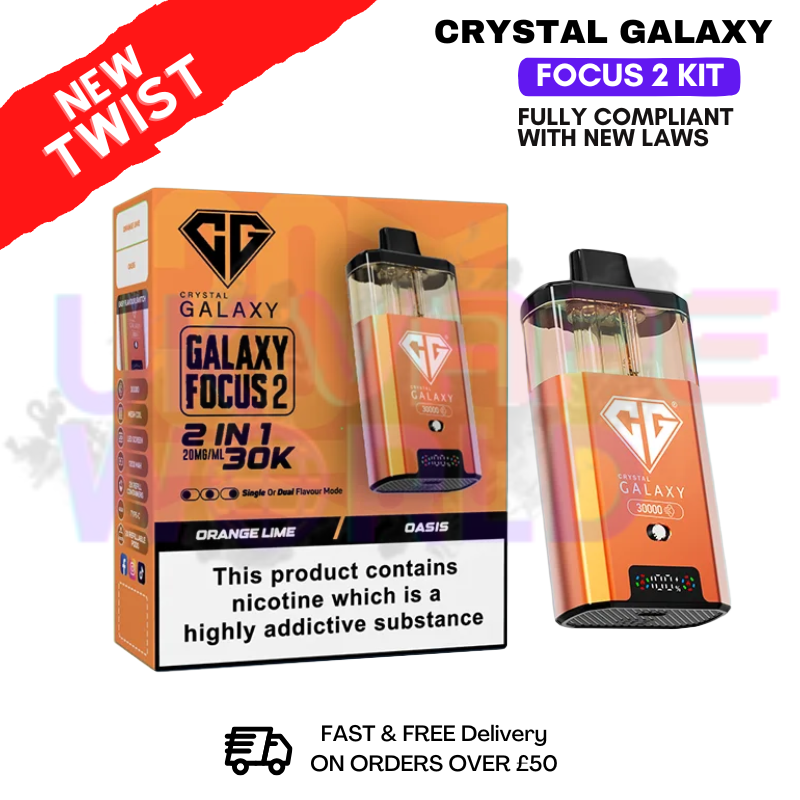 shop Orange Lime Crystal Galaxy 30K Focus 2 Puff Kit - ukvapeworld