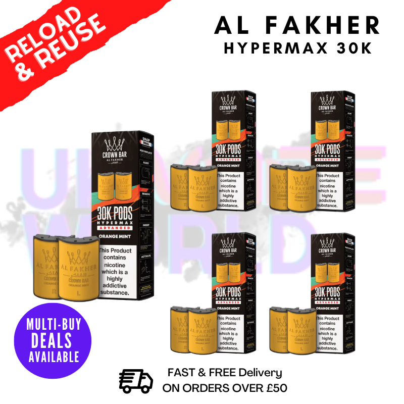Orange Mint AL Fakher 30K Box Of 5 Replacement Pods - ukvapeworld