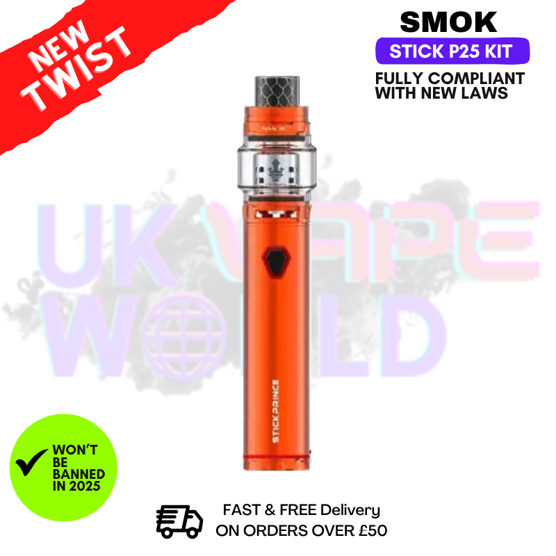 Orange Smok Stick P25 Kit + Free Nic Salt