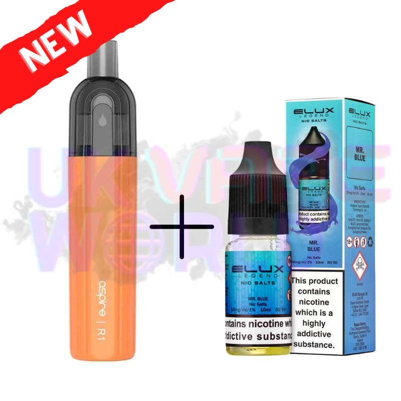 MR BLUE ELUX LEGEND Salt 3500puff x Aspire Disposble Kit