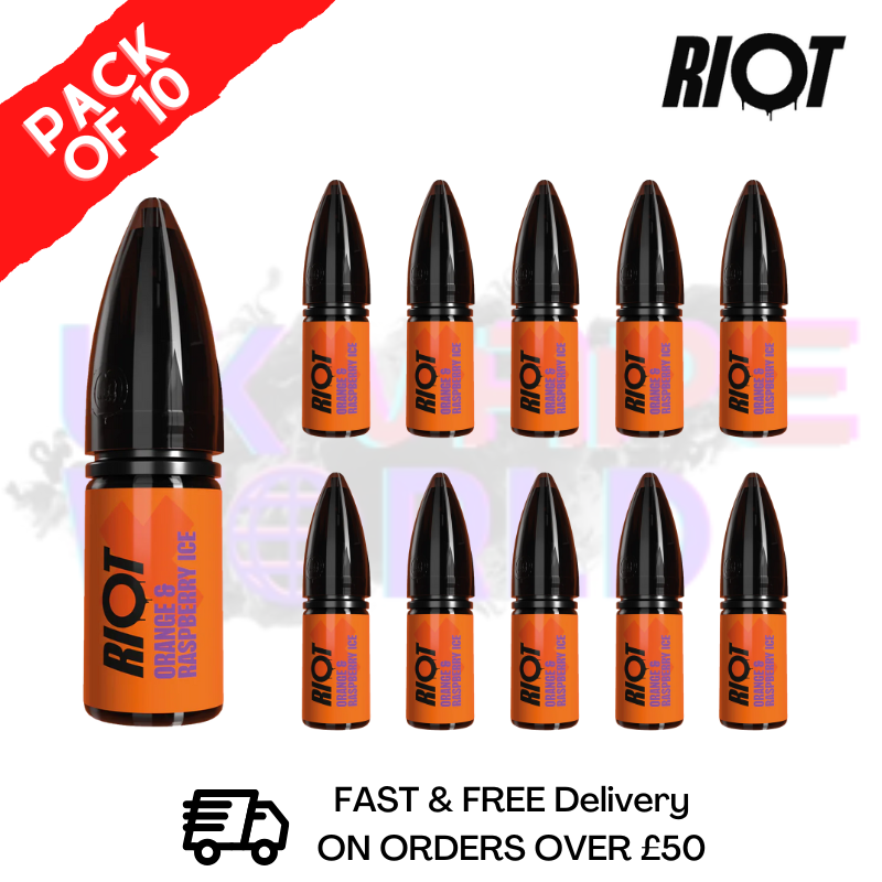 shop Orange & Raspberry Ice Riot X Nic Salt Box Of 10 - ukvapeworld