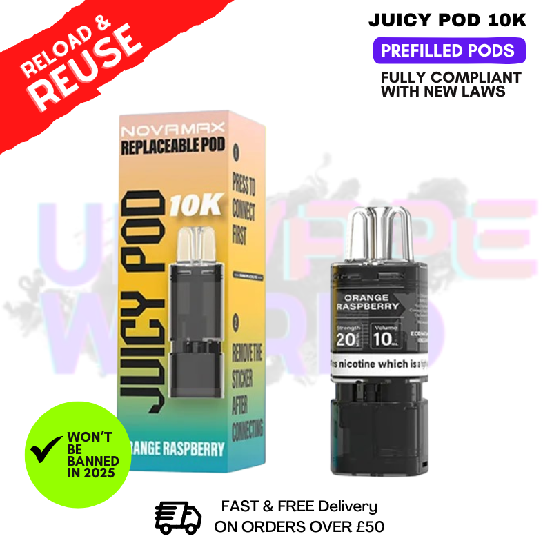 Shop Orange Raspberry Juicy Pod 10K Replacement Pod 12ML - £2.99