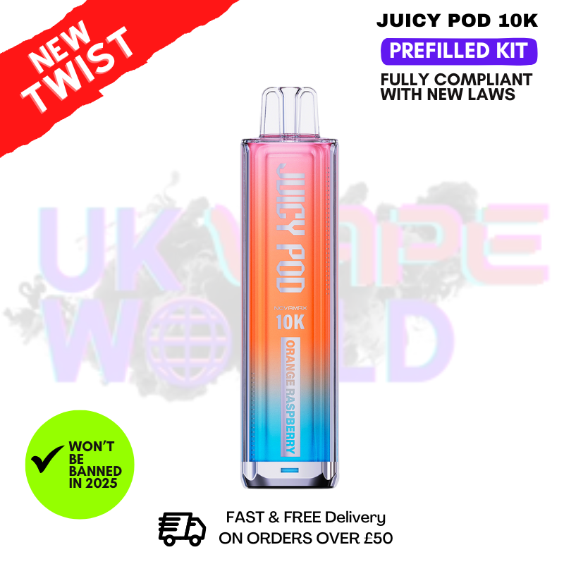 Orange Raspberry Juicy Pod 10K NovaMax Pod Kit - UK Vape World