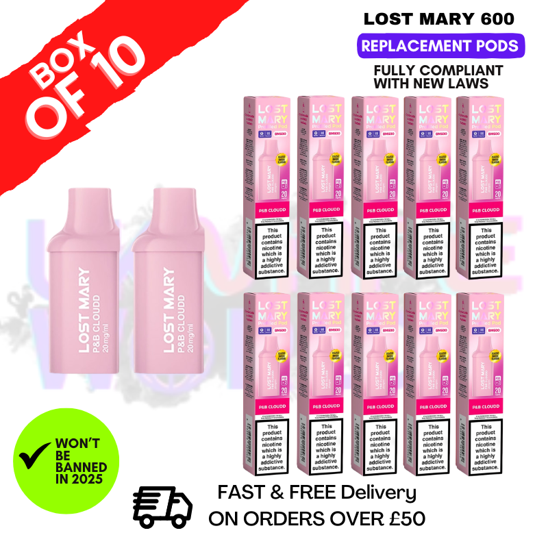 PB Cloudd Lost Mary 600 Puff Replacement Pods Box Of 10 - ukvapeworld