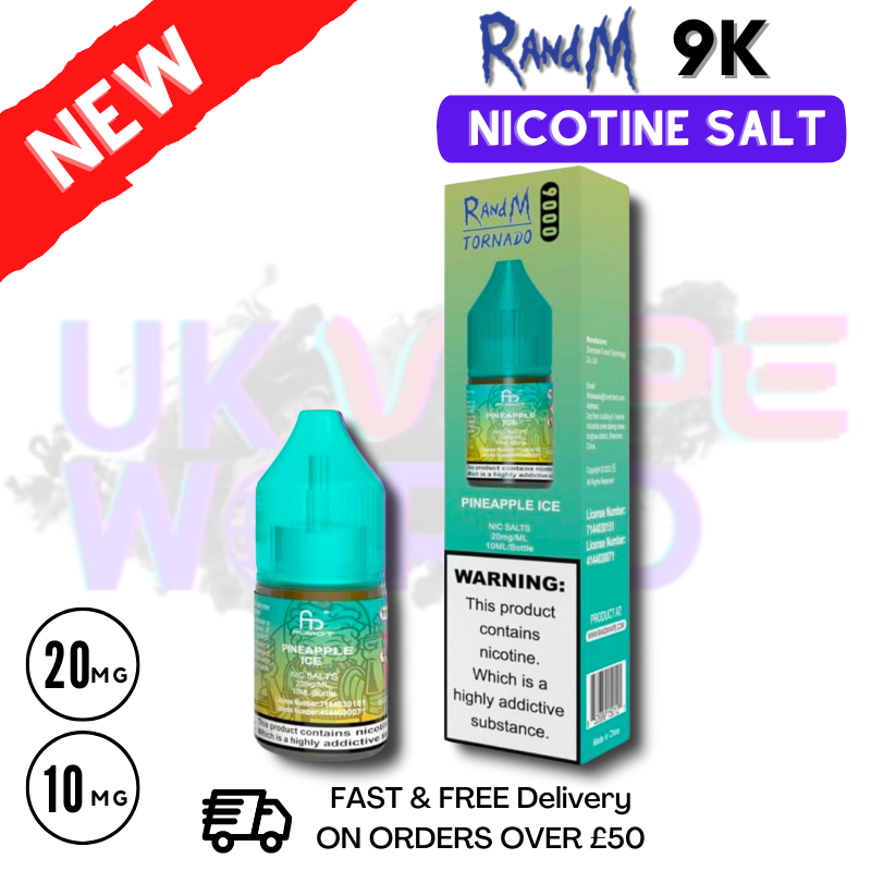 Shop Pineapple ICE RandM Tornado 9000 Nic Salt 10ml eLiquid - UK Vape World