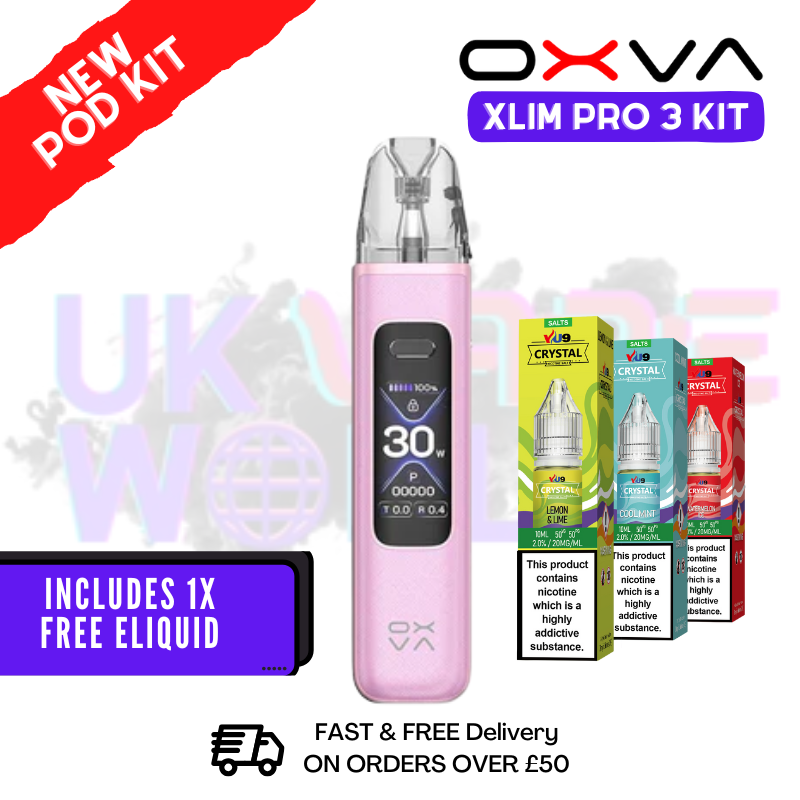 Pink Silk Oxva Xlim Pro 3 Pod Kit + Free Nic Salt - ukvapeworld