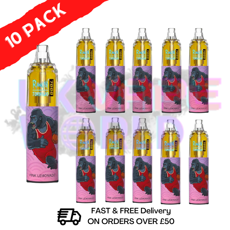 Pink Lemonade - Tornado 7000 Puff Bar R and M Pack Of 10 Vape Pen