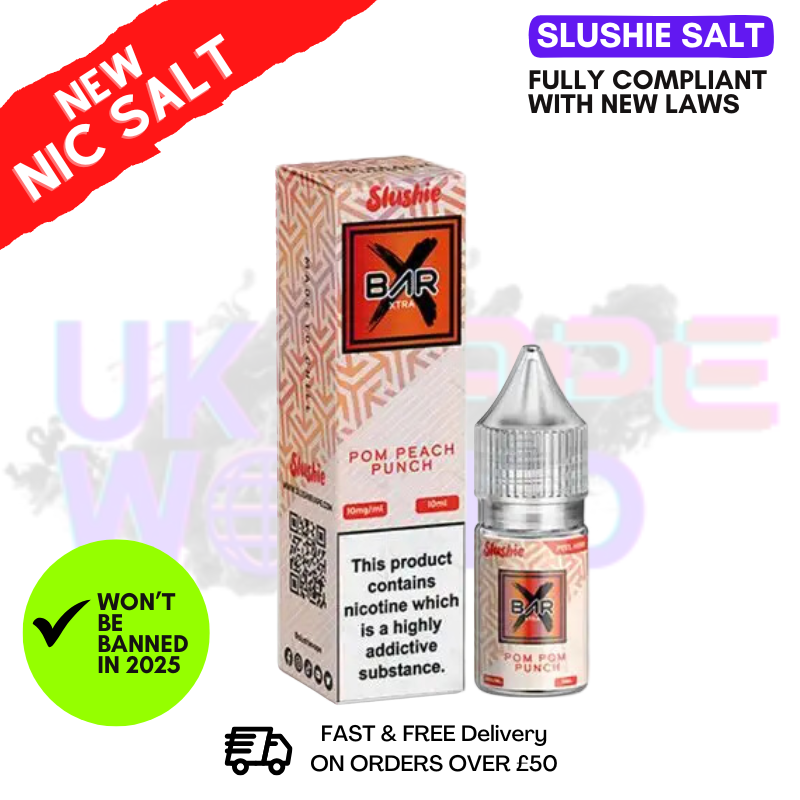 Shop Slushie Salts Xtra Pom Peach Punch E Liquid - UK Vape World