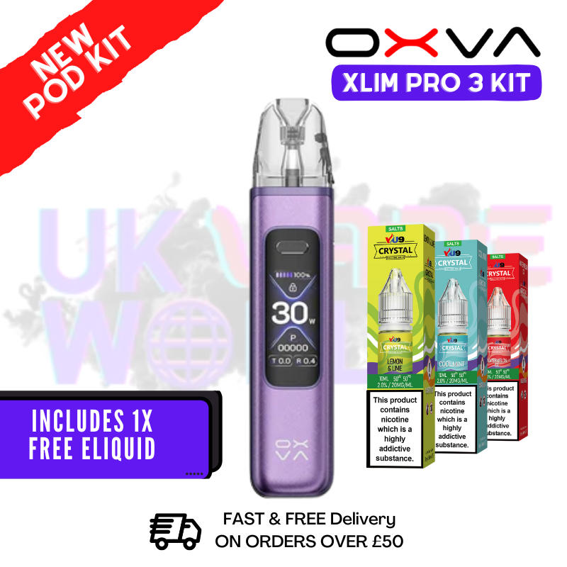 Purple Silk Oxva Xlim Pro 3 Pod Kit + Free Nic Salt - ukvapeworld