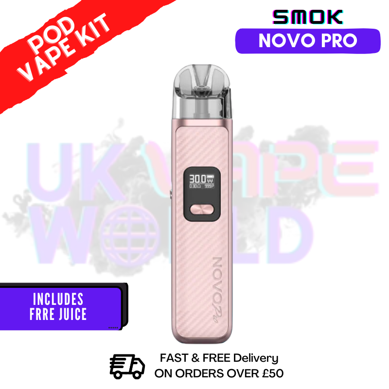 Pale Pink Smok Novo Pro Pod Kit + Free Nic Salt
