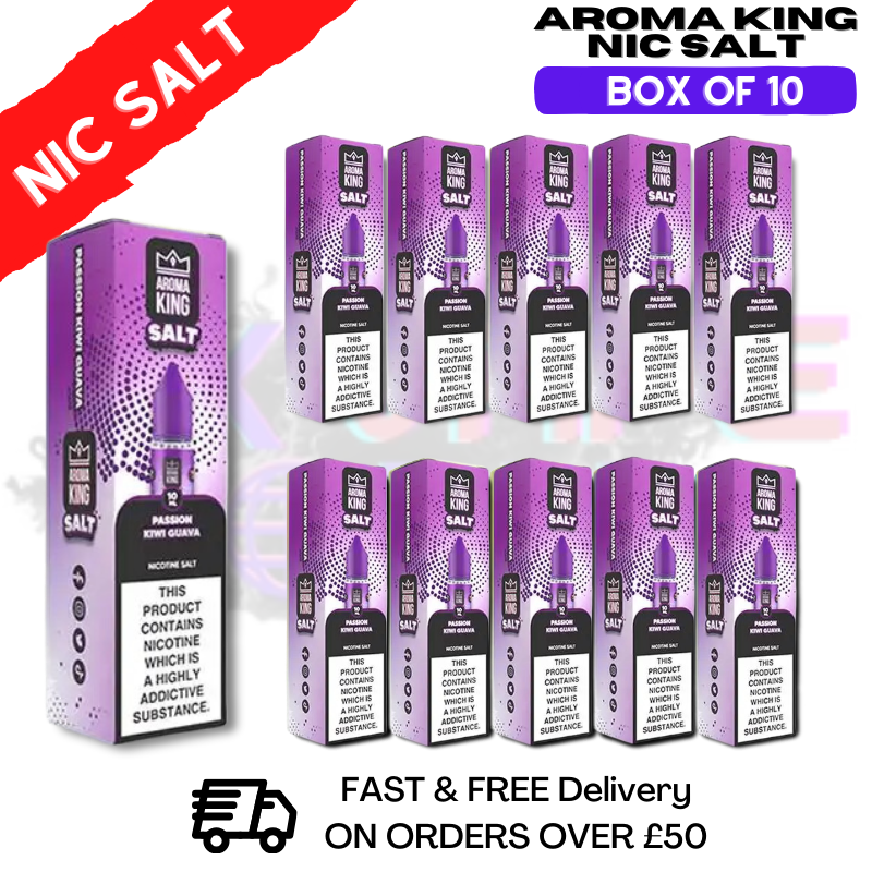 Shop Passion Kiwi Guava Aroma King Pack / Box Of 10 Nic Salts - UK Vape World
