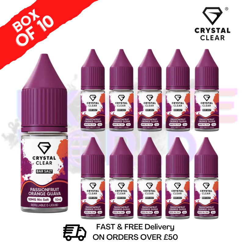 Passionfruit Orange Guava Crystal Clear Nic Salt Box Of 10 - Only £17.99 - ukvapeworld