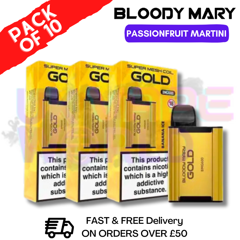 Shop Passion Fruit Martini Gold Bloody Mary 600Puff Disposable Pod Kit - UK Vape World