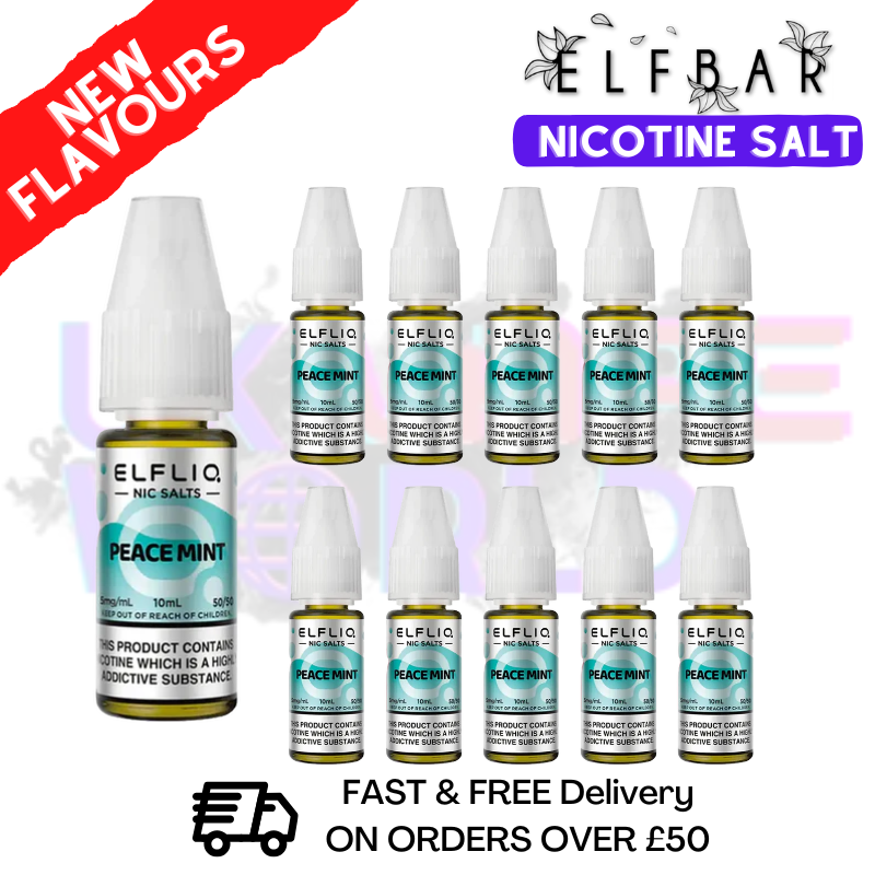 Shop Peace Mint ElfLiq Nic Salt BOX OF 10 - ONLY £14.99 - UK Vape World