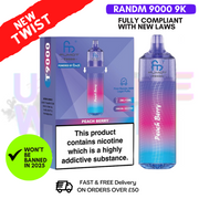 Peach Berry RandM T9000 9K Replacable Pod Kit