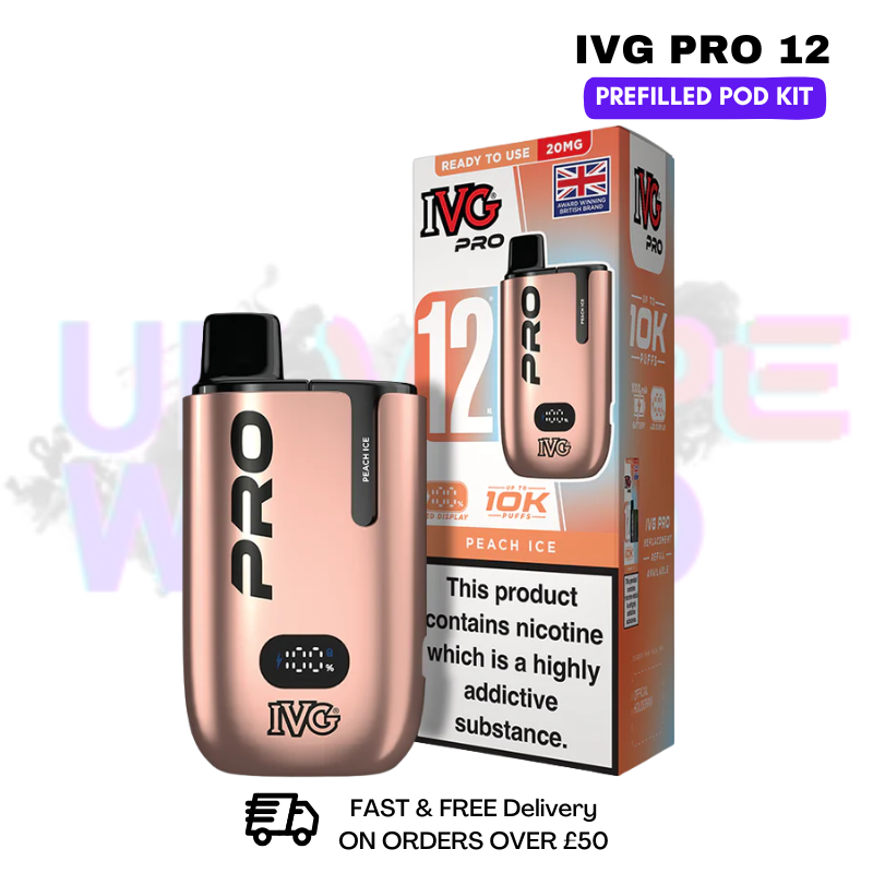 Peach ICE IVG Pro12 Prefilled Pod Kit - ukvapeworld