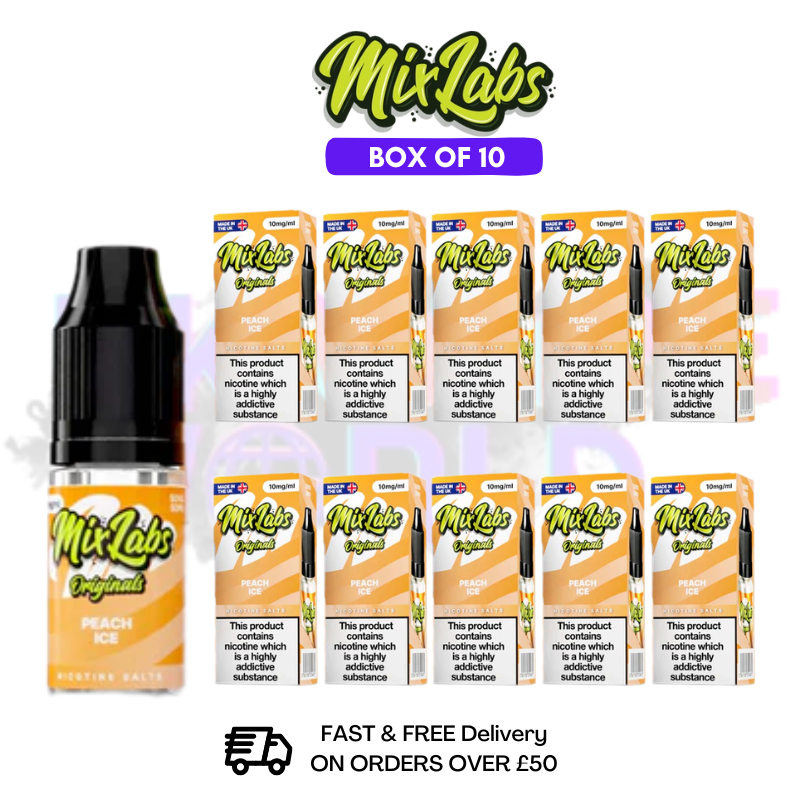 Peach Ice MixLabs Nic Salt BOX OF 10 - £17.99