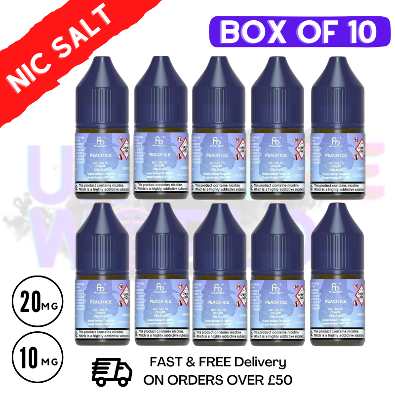 Shop Peach Ice RandM Tornado 7000 Nic Salt BOX OF 10 - UK Vape World