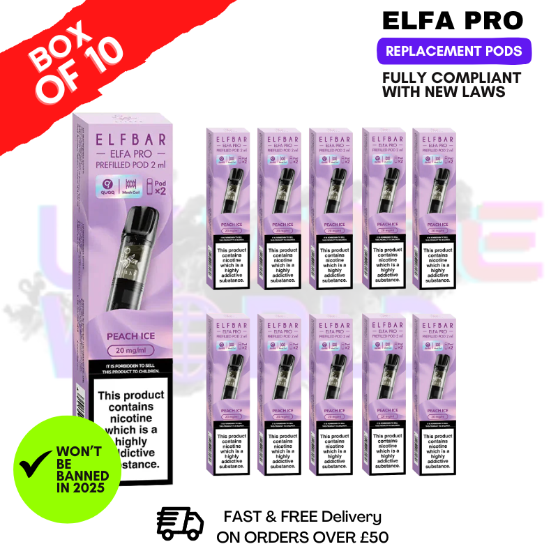 Peach Ice Elf Bar Elfa Pro Prefilled Pod Box Of 10