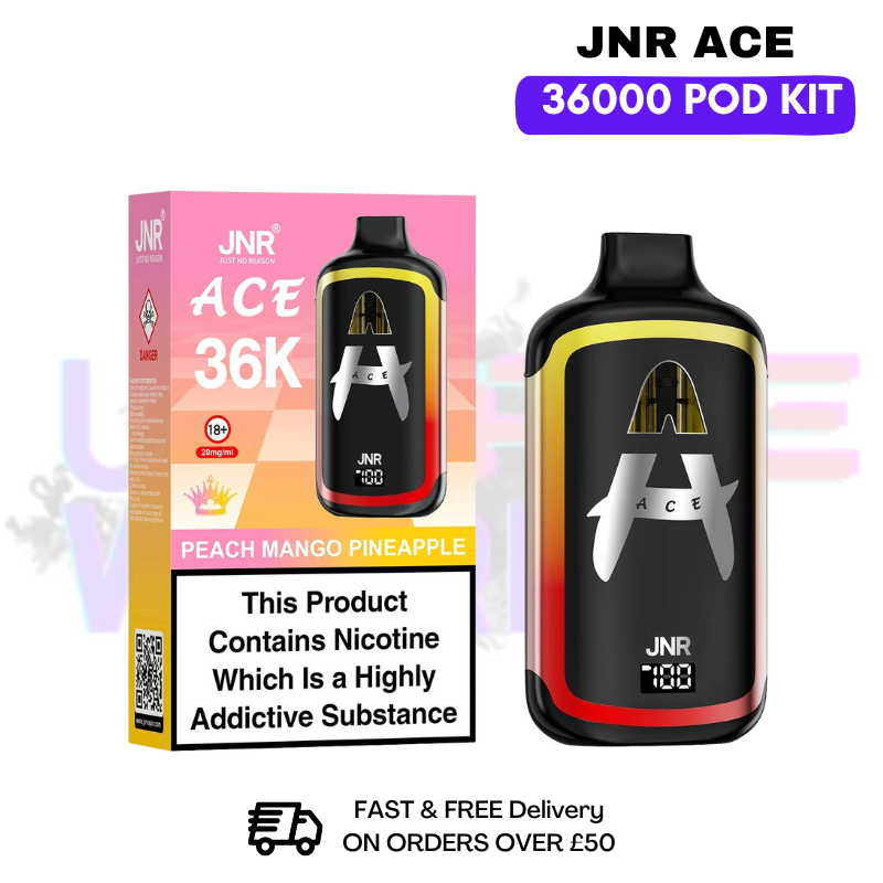 Peach Mango Pineapple JNR ACE 36K Puff 36000 Prefilled Pod Kit - ukvapeworld