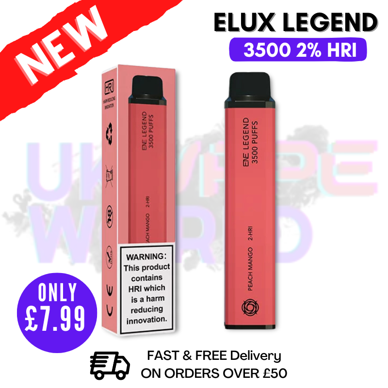 Shop Elux Legend 3500 Puff Peach Mango 2% HRI - UK Vape World