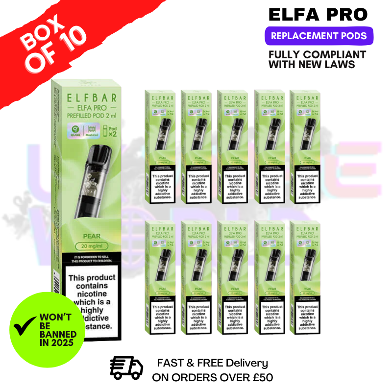 Pear Elf Bar Elfa Pro Prefilled Pod Box Of 10