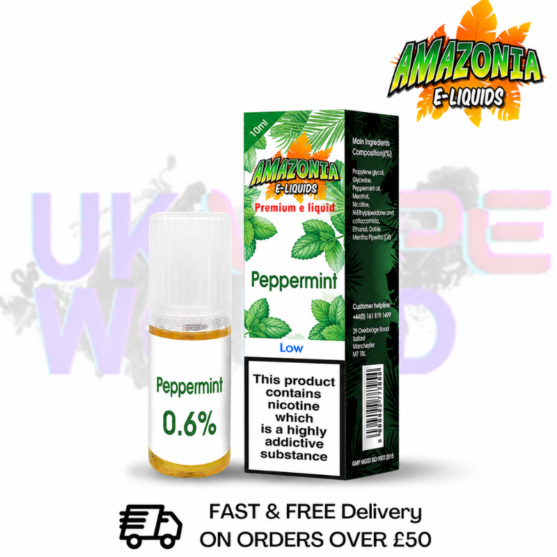 Amazonia 10ml Peppermint Eliquid Only £2.99 (PCS) - UK Vapeworld