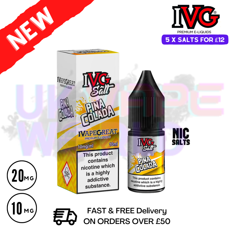 Pina Colada IVG Salt 10ml Nic Eliquid | ANY 5 FOR £12 - UK Vape World