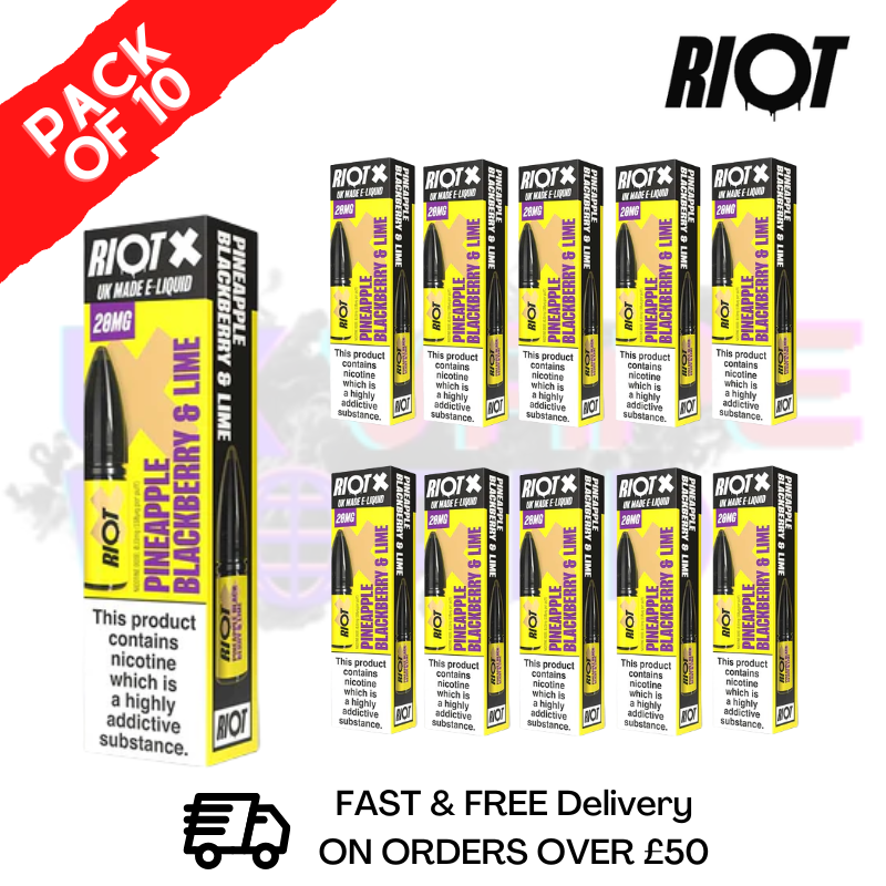 Pineapple Blackberry Lime Riot X Nic Salt Box Of 10 - ukvapeworld