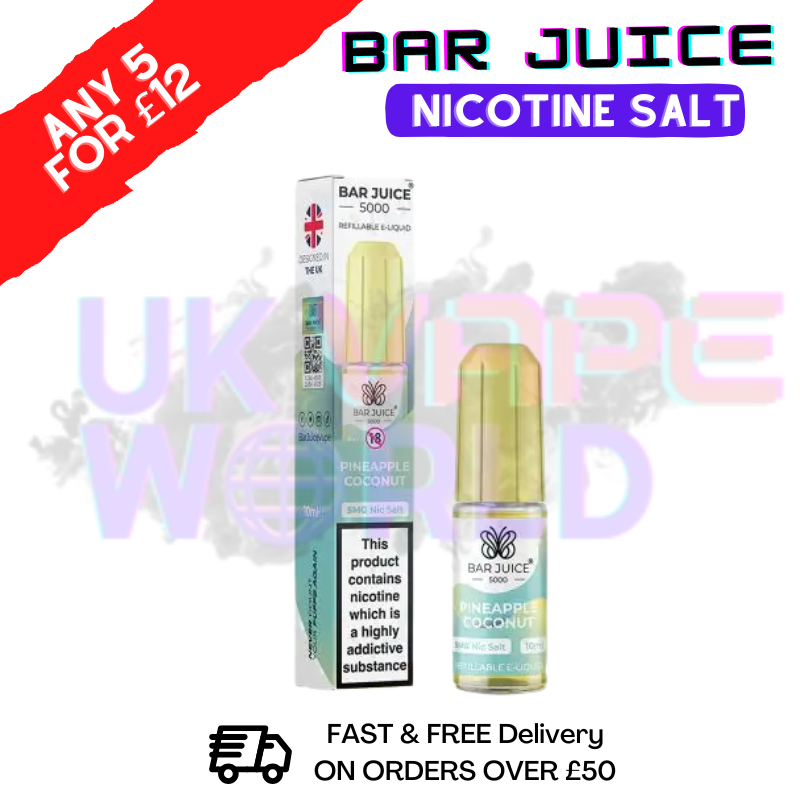 Bar Juice 5000 Nicsalt E-Juice Pineapple Coconut Flavour - ukvapeworld