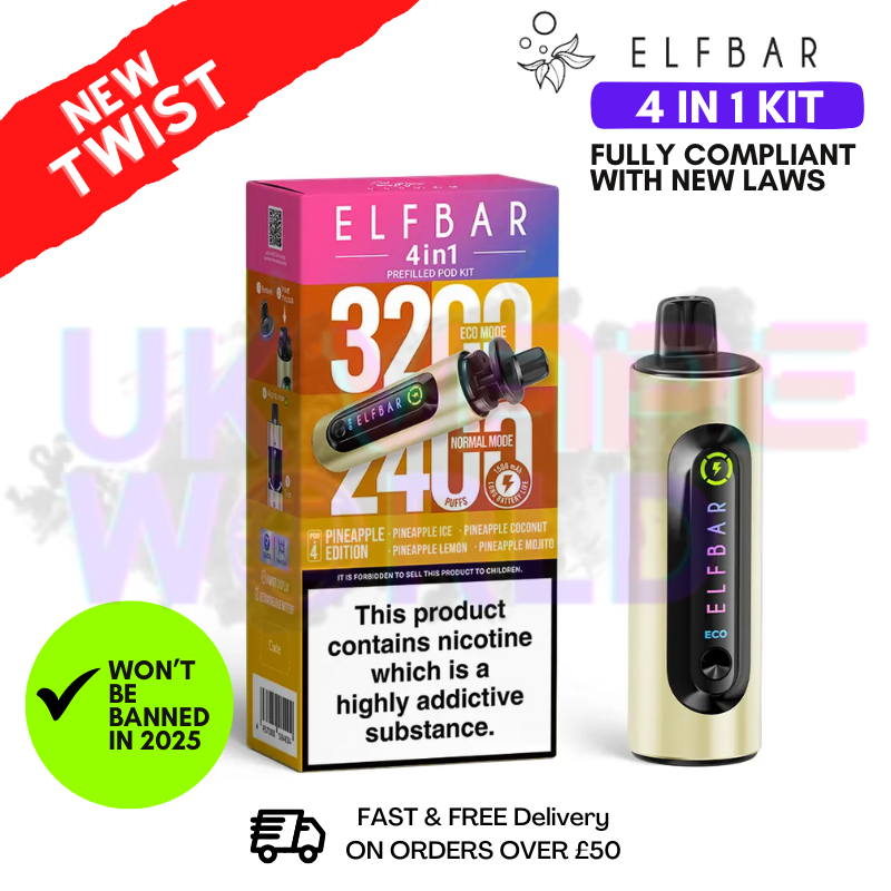 Pineapple Edition Elf Bar 3200 (4 in 1) Prefilled Pod Kit